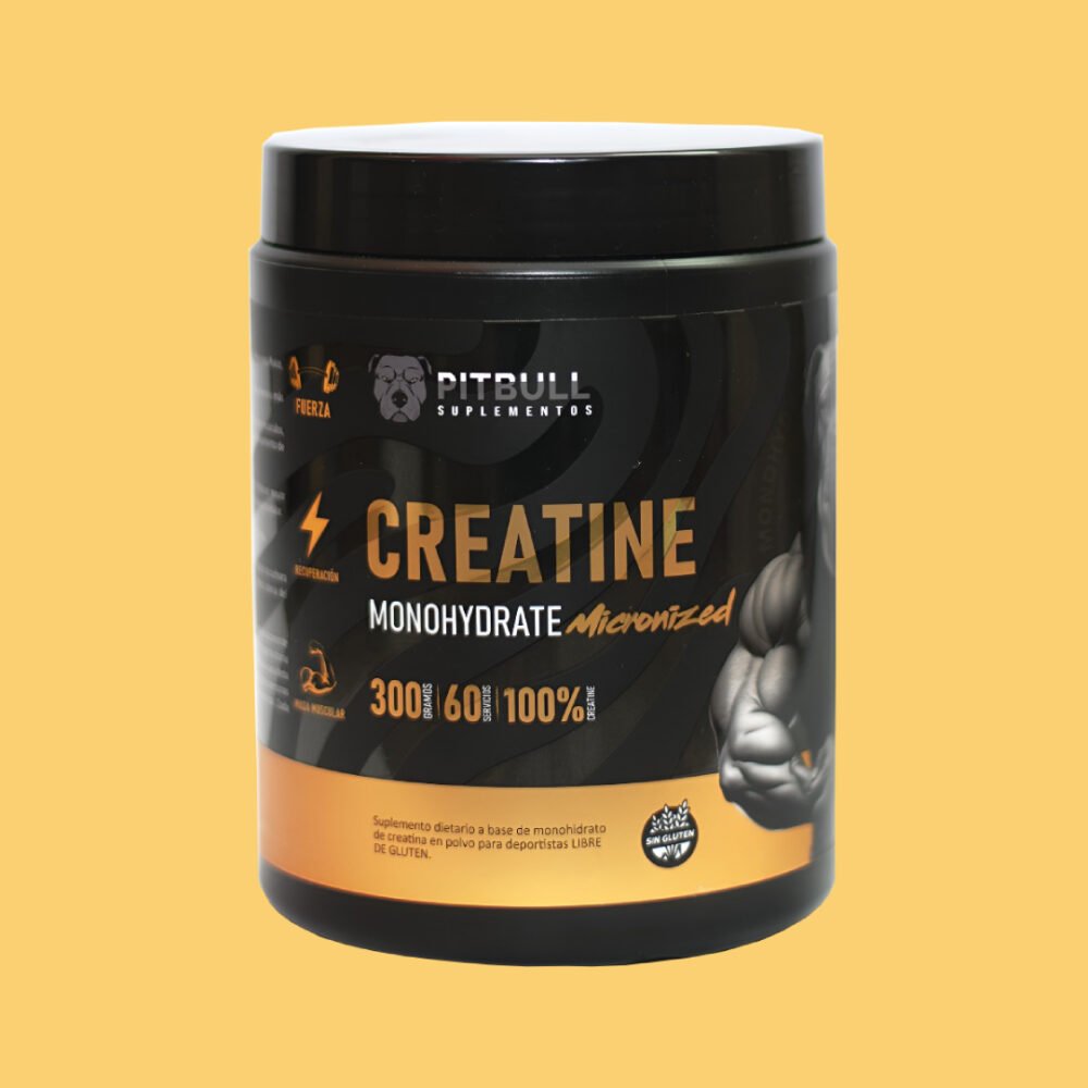Creatina Pitbull 300 Grs Creatina Pitbull 300 Grs monohidratada de alta calidad - Más fuerza, recuperación, desarrollo y resistencia