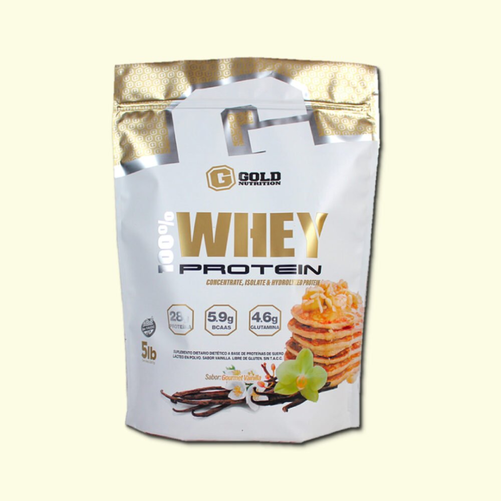 Proteina Whey Gold Nutrition 5 Lbs Doypack sabor Vainilla