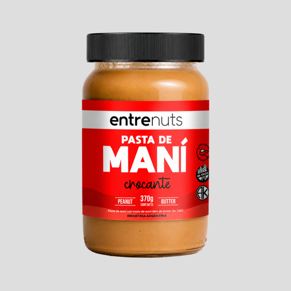 Crema de Mani Entrenuts Crocante Crema de Maní Entrenuts Crocante - Fuente natural de proteínas y grasas saludables.