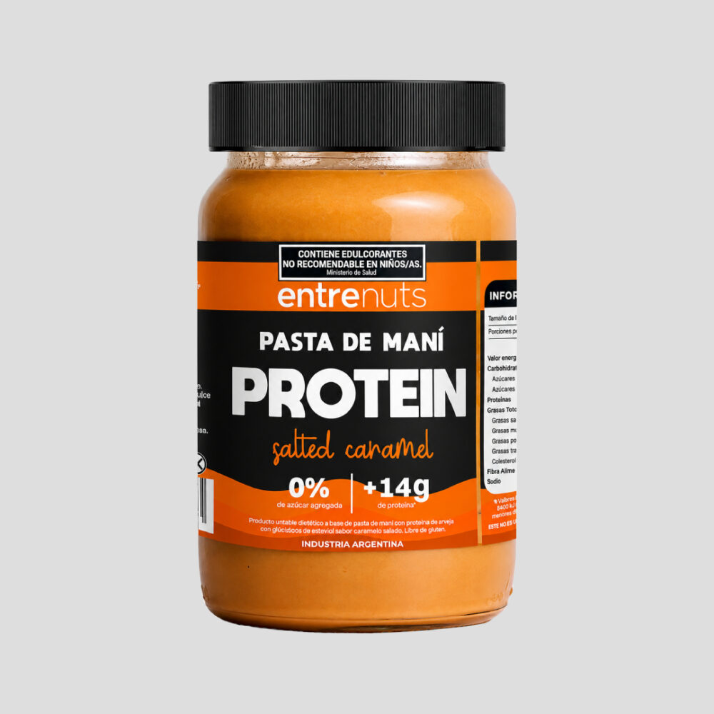 Crema de Maní Entrenuts Protein Salted Caramel - Fuente natural de proteínas y grasas saludables.